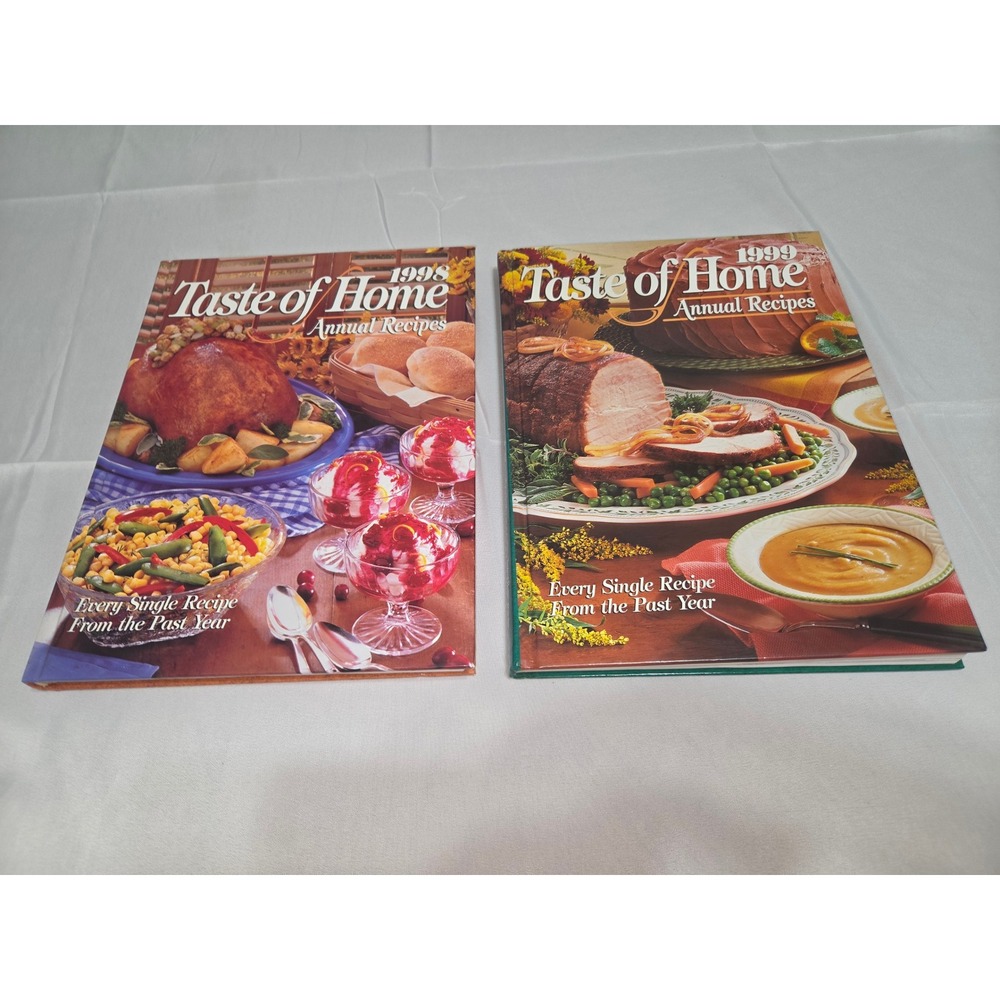 Taste of Home Annual Recipes 1998 1999 Hardcover Cookbook Set Lot of 2